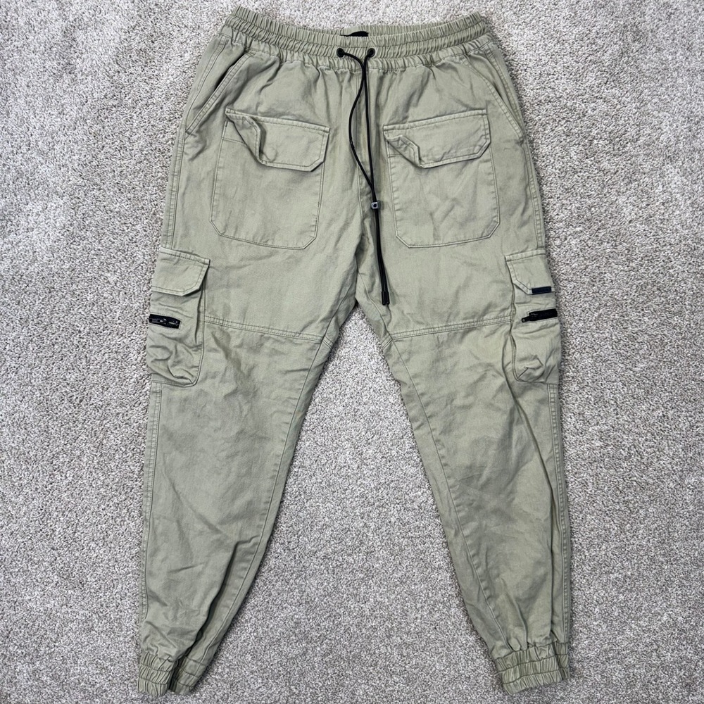Saint Morta Jogger Pants Mens Large Cargo Tapered Olive Green EUC
